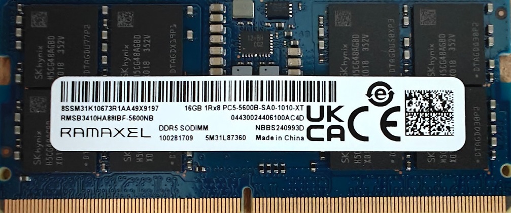 זיכרון RAMAXEL 16GB DDR5 5600MHZ SO-DIMM