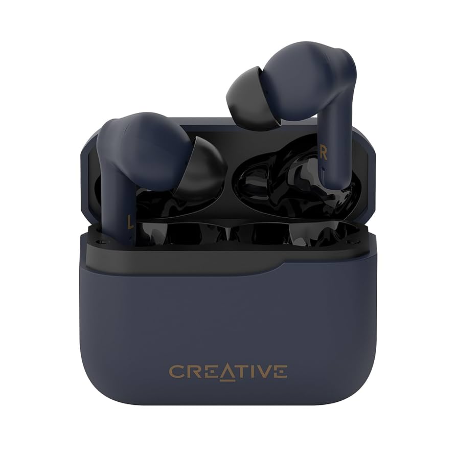 אוזניות ומיקרופון אלחוטי כולל סינון רעשים Creative Zen Air Plus כחול כהה