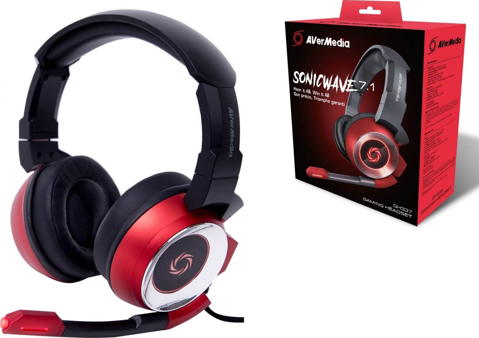 סט אוזניות גיימרים  AVERMEDIA Gaming Headset 7.1 GH337 BLACK