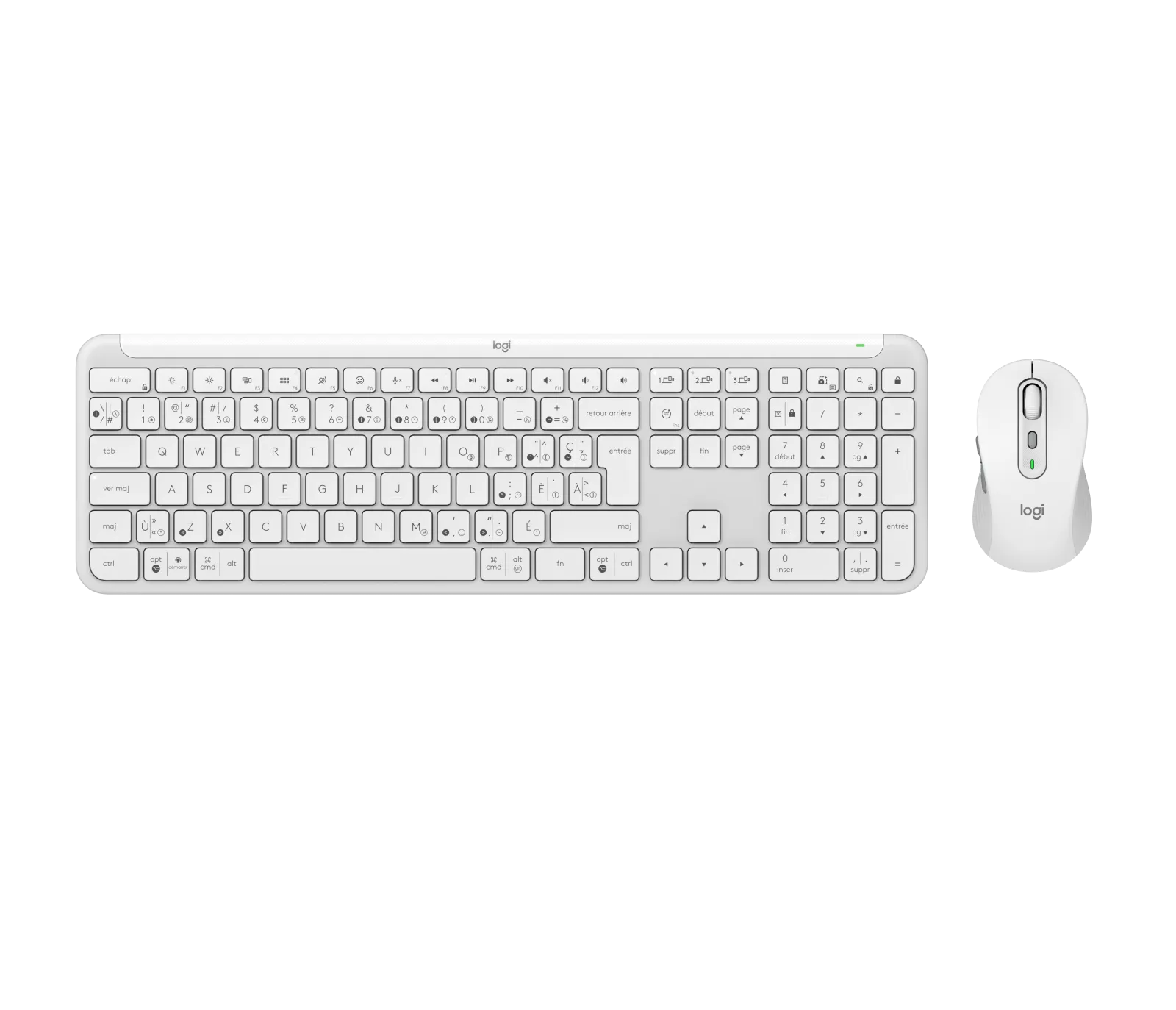 סט מקלדת ועכבר אלחוטי Logitech Signature Slim Combo MK950 Off White
