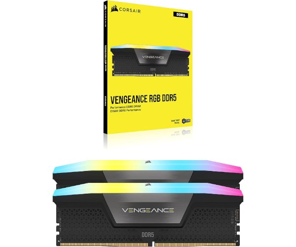 זיכרון CORSAIR VENGEANCE RGB 32GB 2x16GB DDR5 6000MHz C36