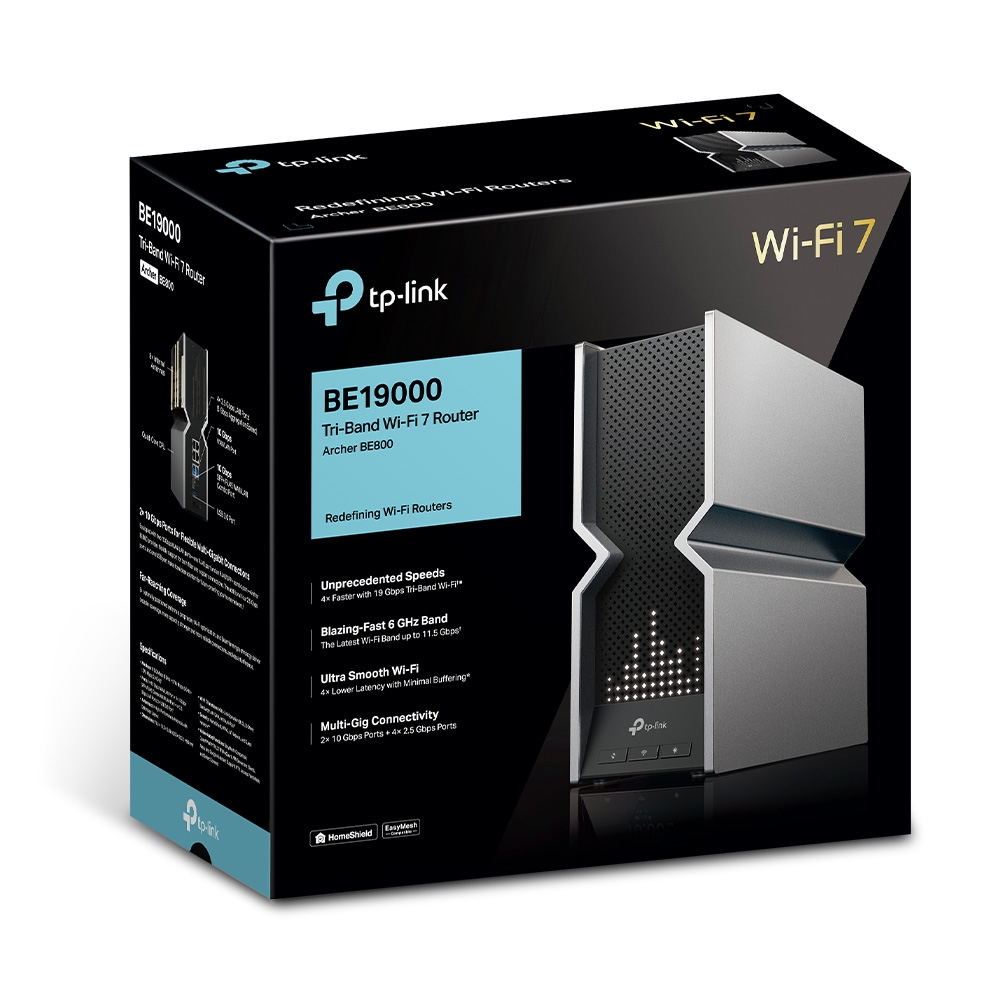 נתב אלחוטי TP-LINK Archer BE800BE 19000 Tri-Band Wi-Fi 7