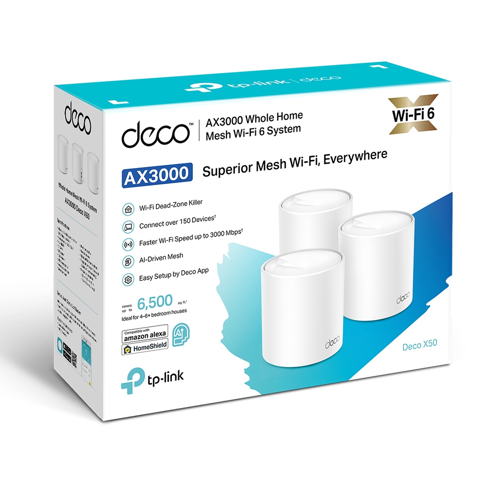 אקסס פוינט TP-LINK Deco X50 3 pack AX3000 Whole Home Mesh WiFi 6 System