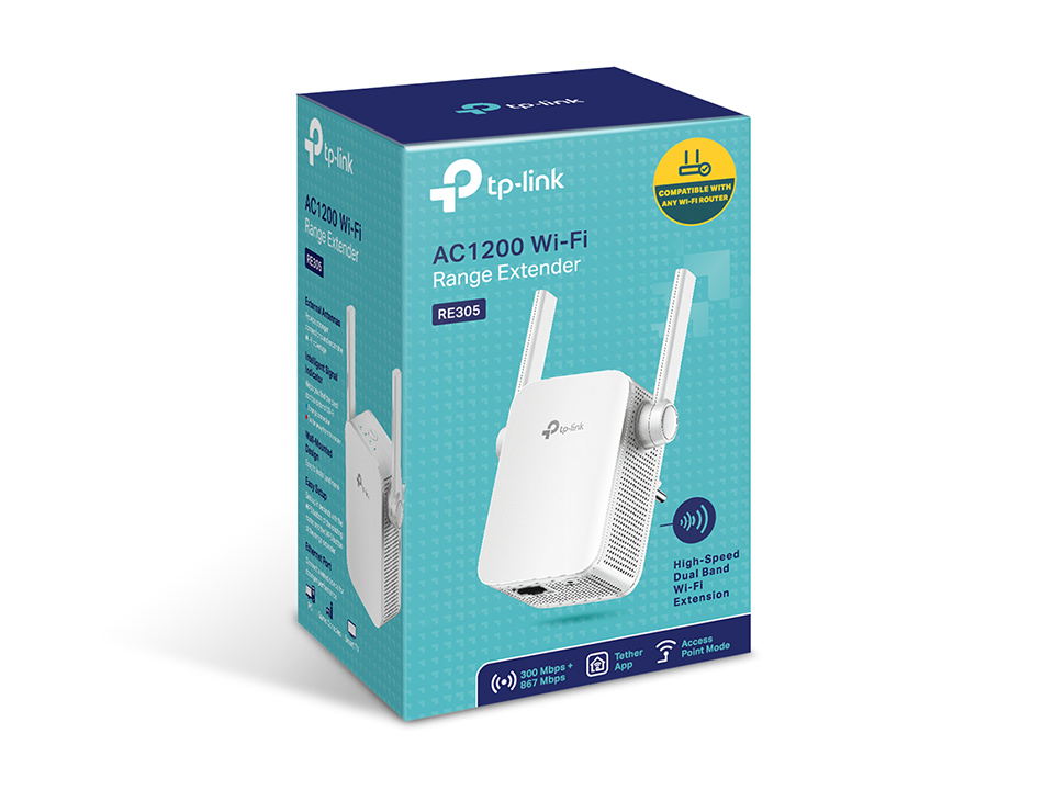 אקסס פוינט TP LINK RE305 AC1200 Mesh Wi-Fi Range Extender