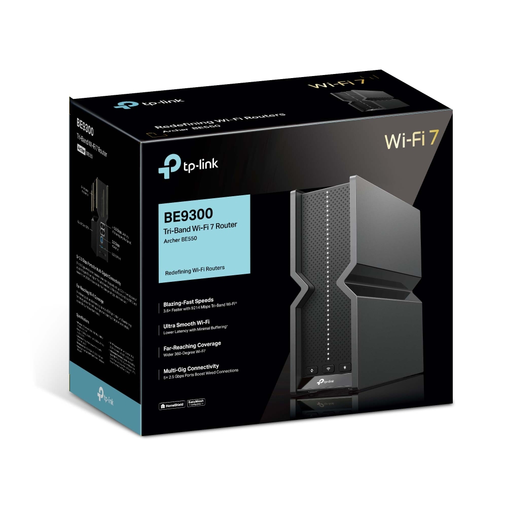 נתב אלחוטי TP-LINK BE9300 Archer BE550 Tri-Band Wi-Fi 7 Router