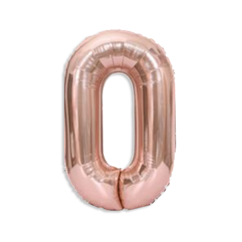 בלון מספרים 0 - רוז גולד