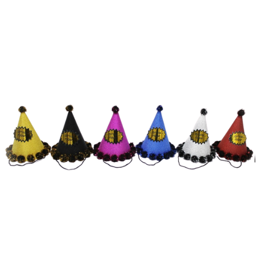 כובע קונוס פרנזים פורים שמח 24 ס"מ - צבע משתנה