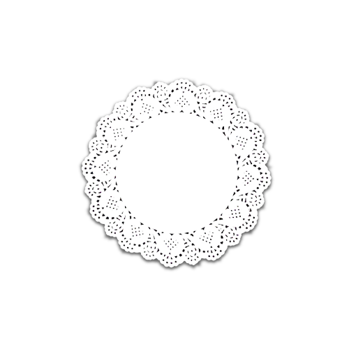 מפית תחרה עגולה 19 ס"מ 28 יח' -  לבן