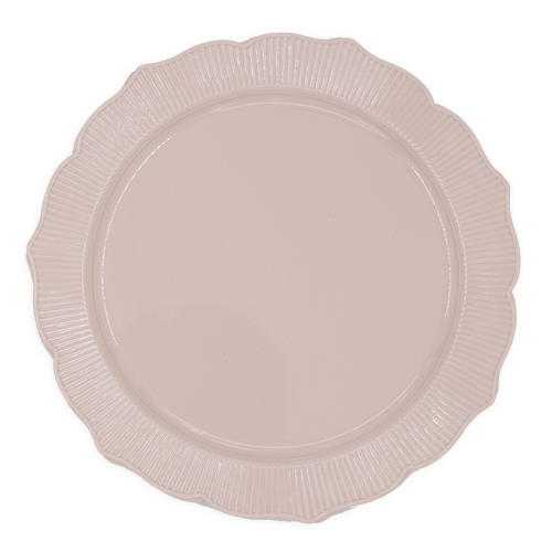 צלחת פלסטיק 10 כלנית 8 יח' - ורוד 