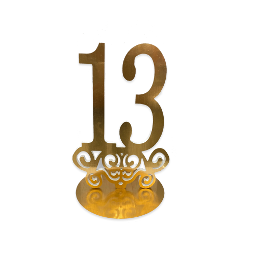 מרכז שולחן מספר 13 בר מצווה- זהב
