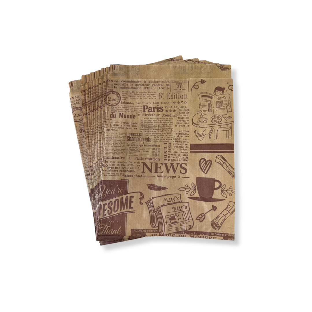 שקיות נייר לסנדויץ' 40 יח - נייר חום