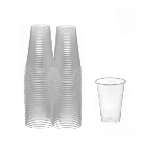 2 חב' כוס פלסטיק שקופה איכותית 100 יח' 200CC - שקוף