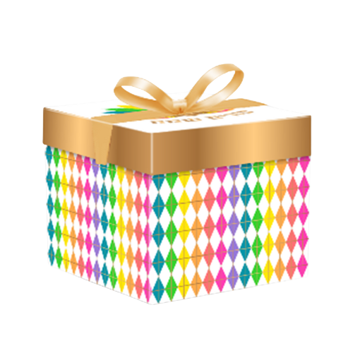 קופסאת נייר פורים שמח בינוני - צבעוני