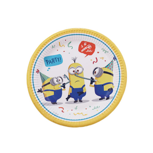 צלחת נייר 9 יום הולדת מיניונים 9 יח' - צהוב