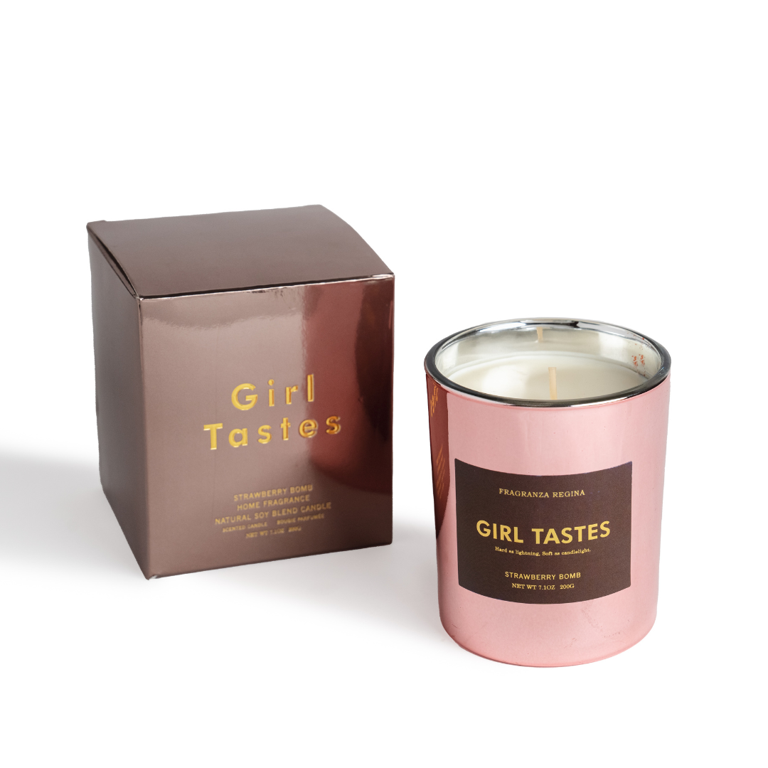 נר ריחני מטאלי ניחוח תות 200 ג'