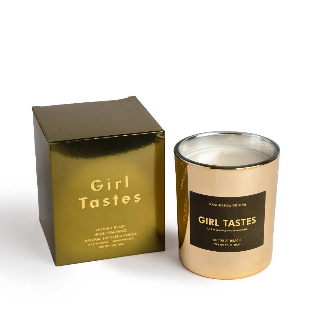 נר ריחני מטאלי ניחוח קוקוס 200 ג'