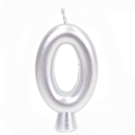 נר יום הולדת מספר 0 - כסף