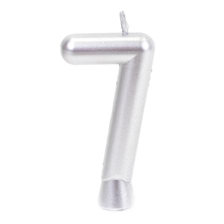 נר יום הולדת מספר 7 - כסף