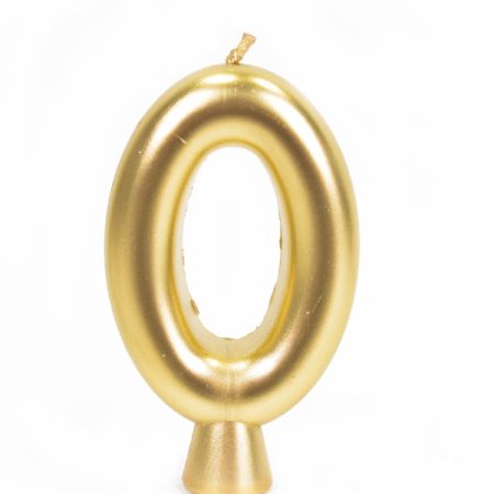נר יום הולדת מספר 0 - זהב