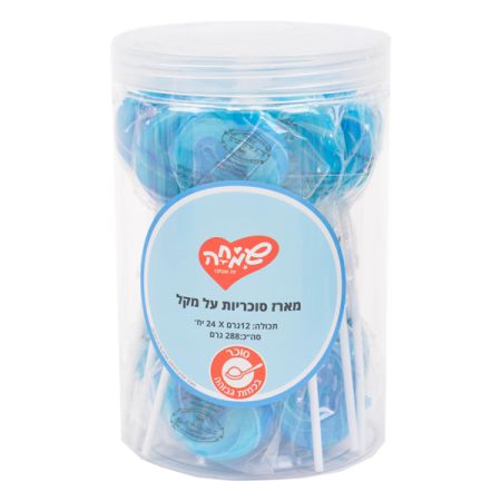סוכריות על מקל 24 יח' - כחול