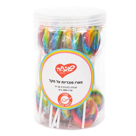סוכריות על מקל 24 יח' - צבעוני