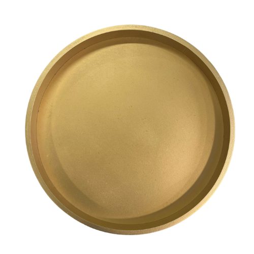  מגש עץ עגול מעוצב 35 סמ - זהב