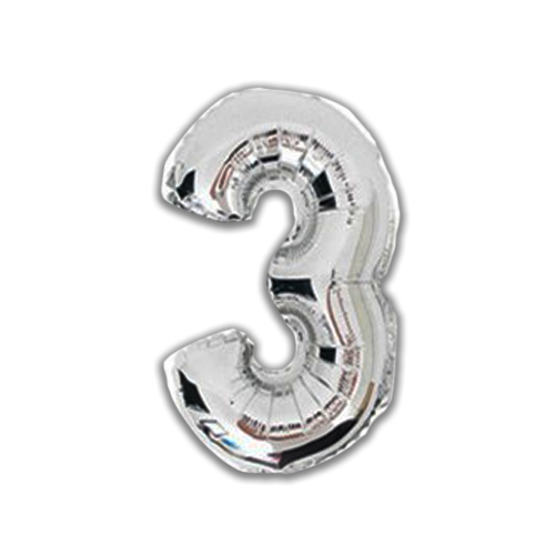 בלון מספרים 3 - כסף