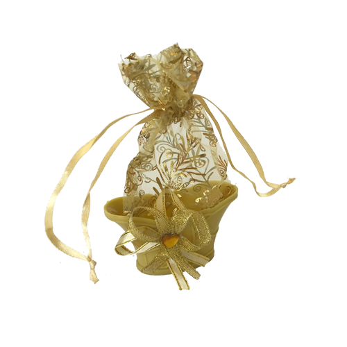 סלסלה עם שקית לחינה - זהב