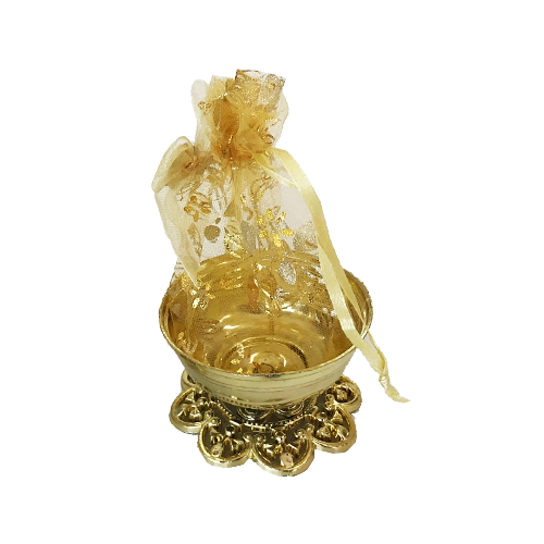 קערה עם שקית לחינה - זהב