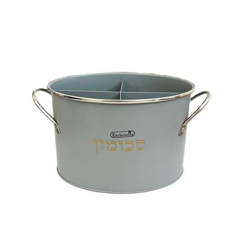 סכומון מתכת אובלי מחולק - אפור