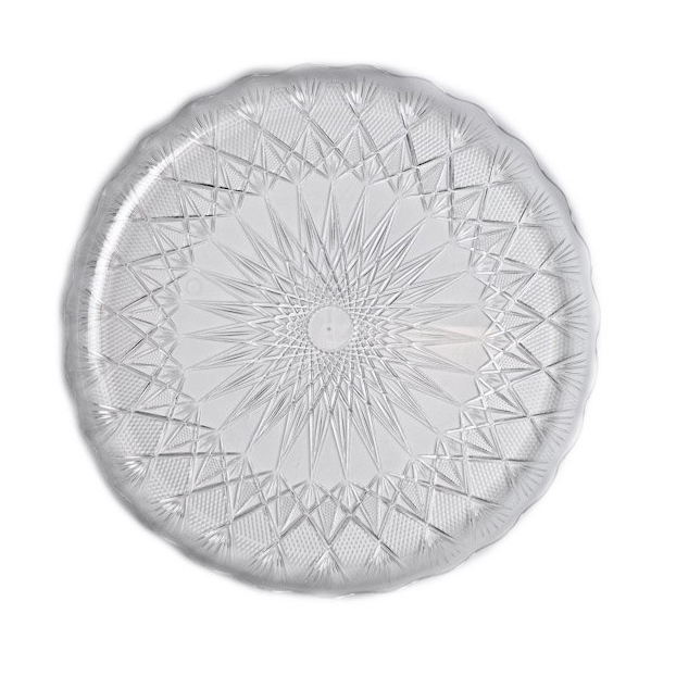 מגש קריסטל עגול קוטר 36 ס"מ - שקוף