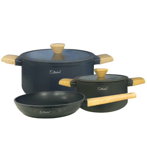 סט סירים ומחבת 5 חלקים - שחור