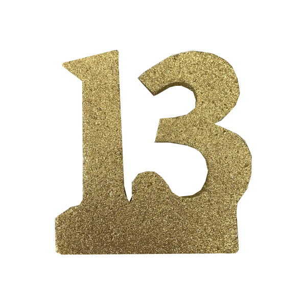 מספר 13 למרכז השולחן בר מצווה - זהב