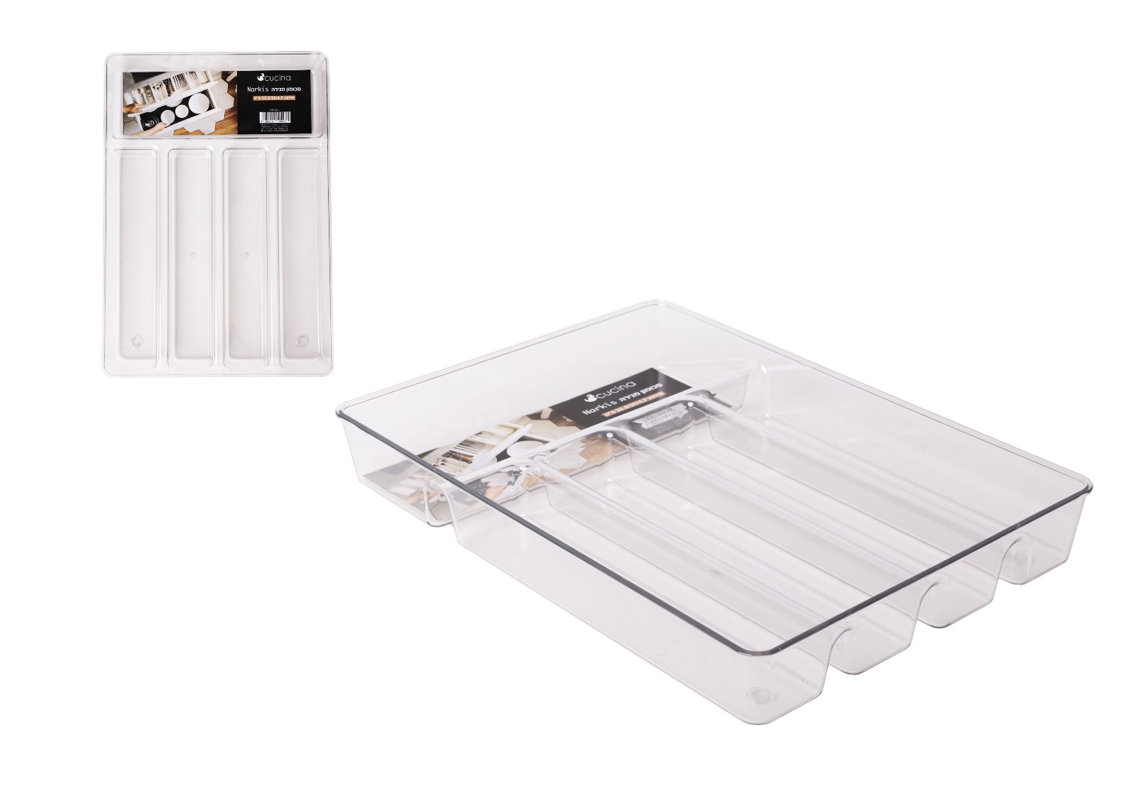 סכומון מגירה אקרילי 5 תאים - שקוף