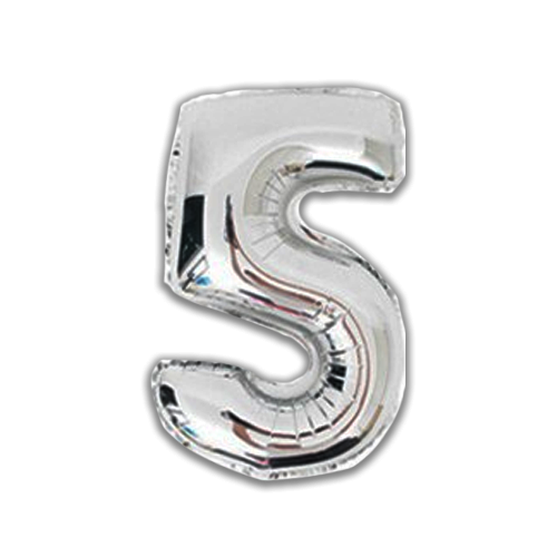 בלון מספרים 5 - כסף