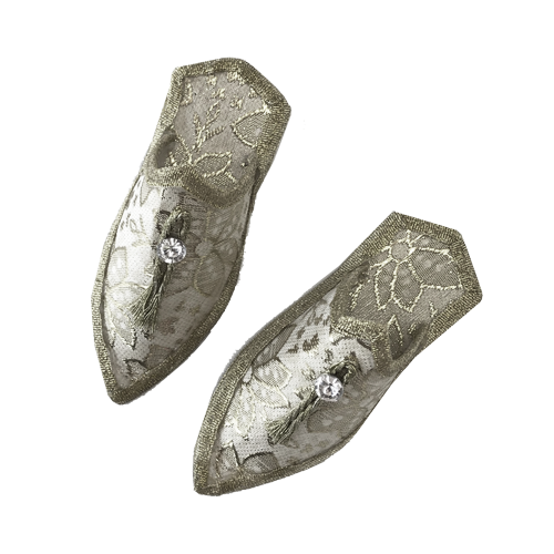 מיני נעליים מרוקאיות  12 יחידות - כסף