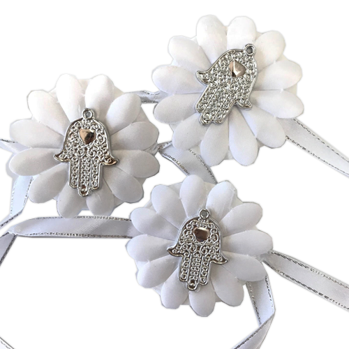 כרית חינה חמסה עם סרט קשירה 10 יח' - כסף