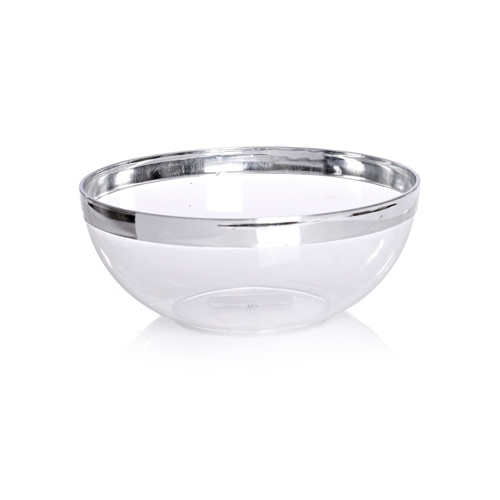 קערה בינונית פס כסף - שקוף