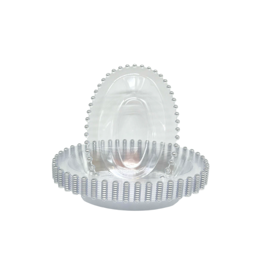 קסרול פלסטיק פנינה - שקוף כסף