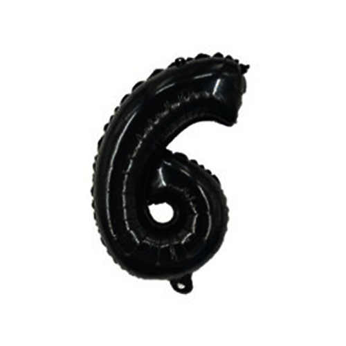 בלון מספרים 6 - שחור