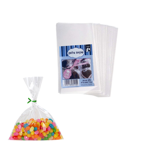 שקיות צלופן פתוח 8X6 ס"מ 25 יח'