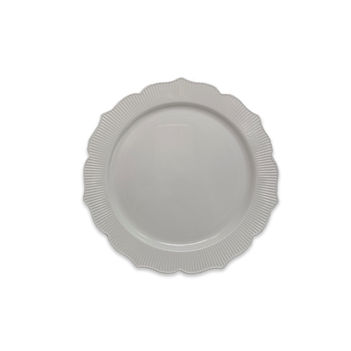 צלחת פלסטיק 7 כלנית 8 יח' - לבן 