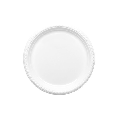 צלחת 7 פלסטיק color ארוז 18 יח'-  לבן