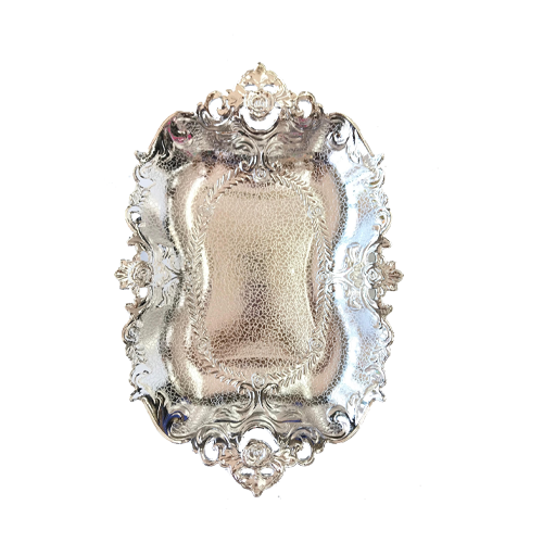 מגש פלסטיק דקורטיבי - כסף