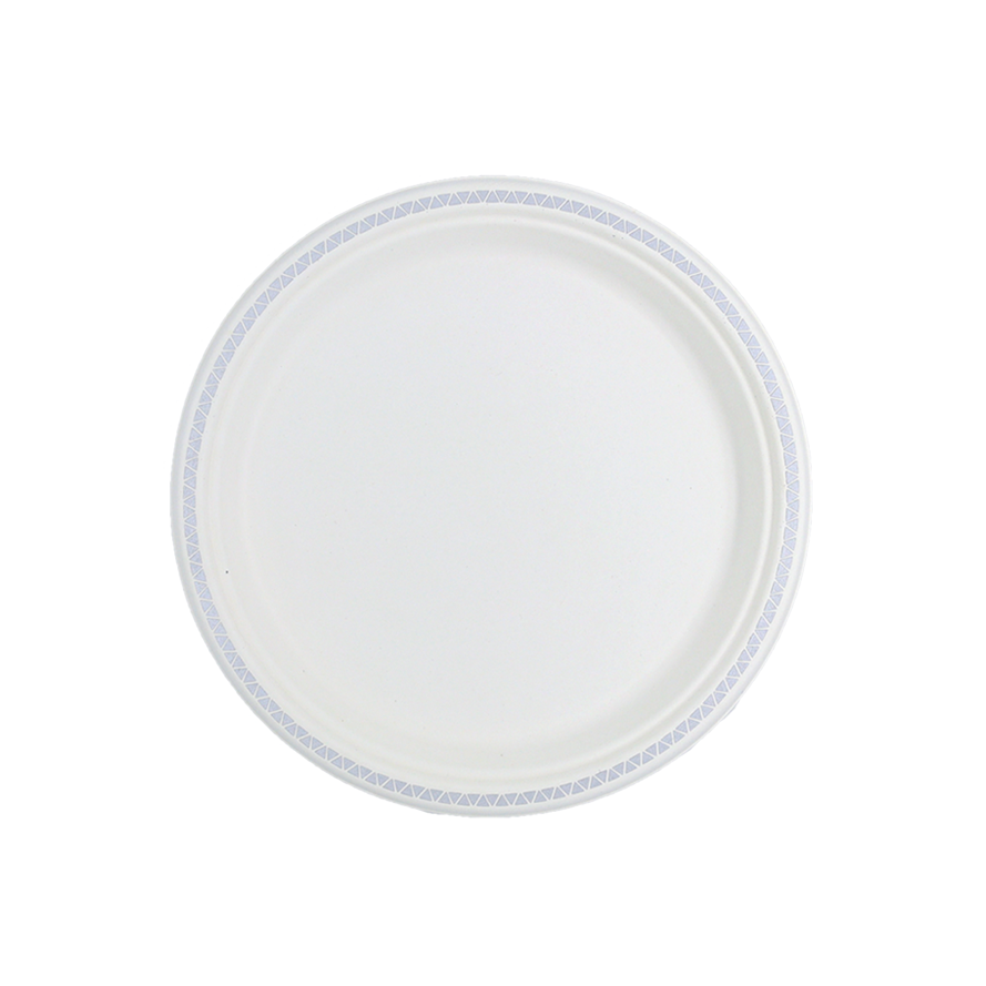 צלחת 7 מתכלה קנה סוכר מודפס 20 יח' - כסף