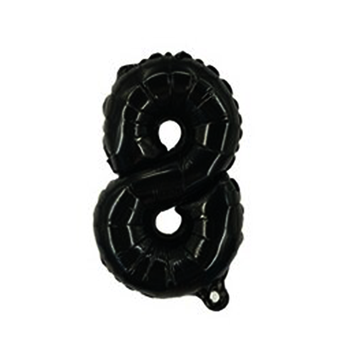 בלון מספרים 8 - שחור