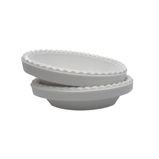 צלחת קסרול פלסטיק פשוט 20 יח' - לבן/קרם