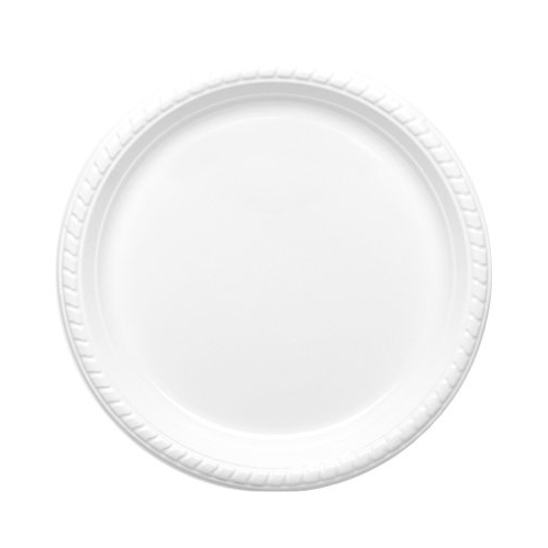 צלחת 9 פלסטיק color ארוז 18 יח'-  לבן