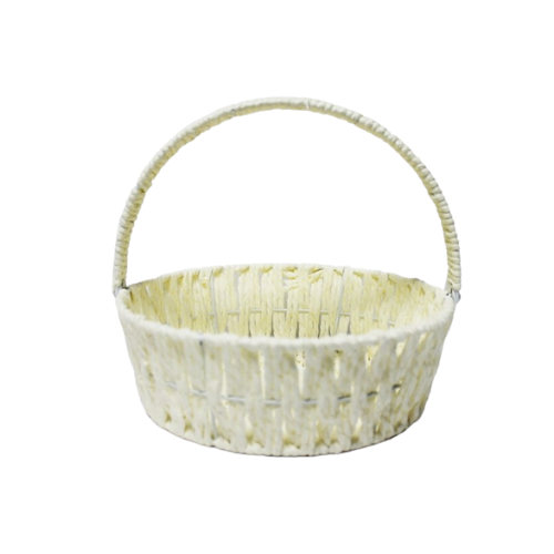 סלסלה קלועה ראטן קטן - בז'