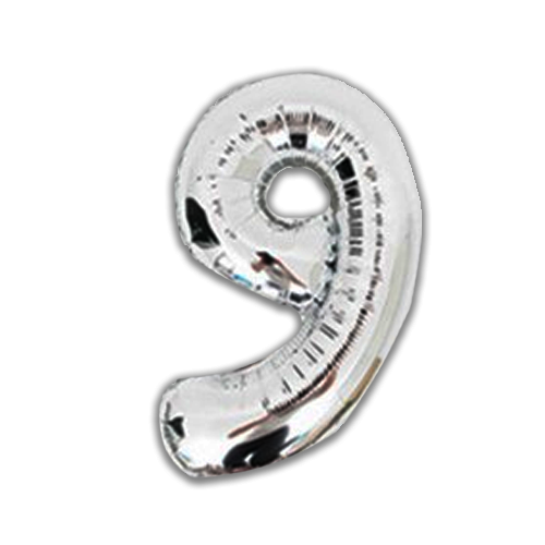 בלון מספרים 9 - כסף